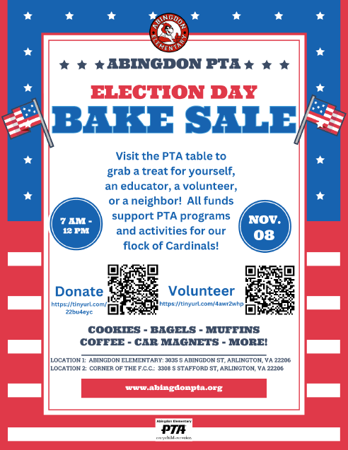 Election Day Bake Sale flyer
