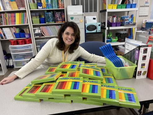 Ms. Tice and Unifix Cubes