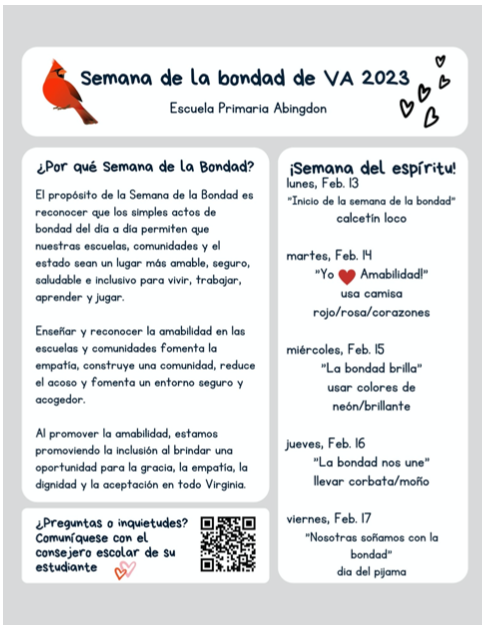Spanish Kindness Week flyer