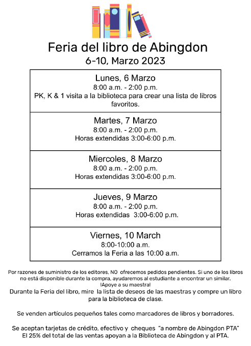 Book Fair flyer Spanish