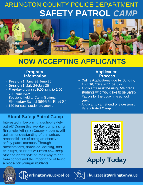 Safety Patrol Camp flyer