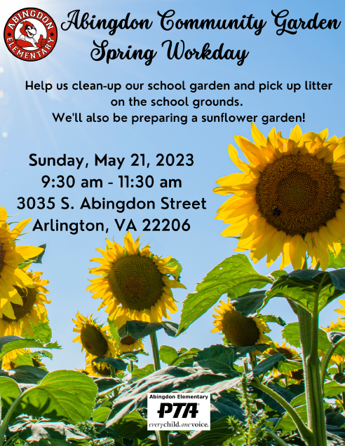 Garden workday flyer in English