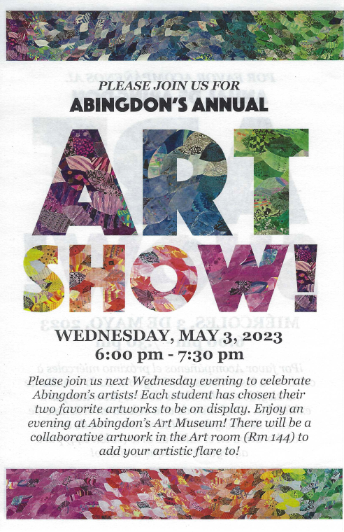 Art Show flyer in English