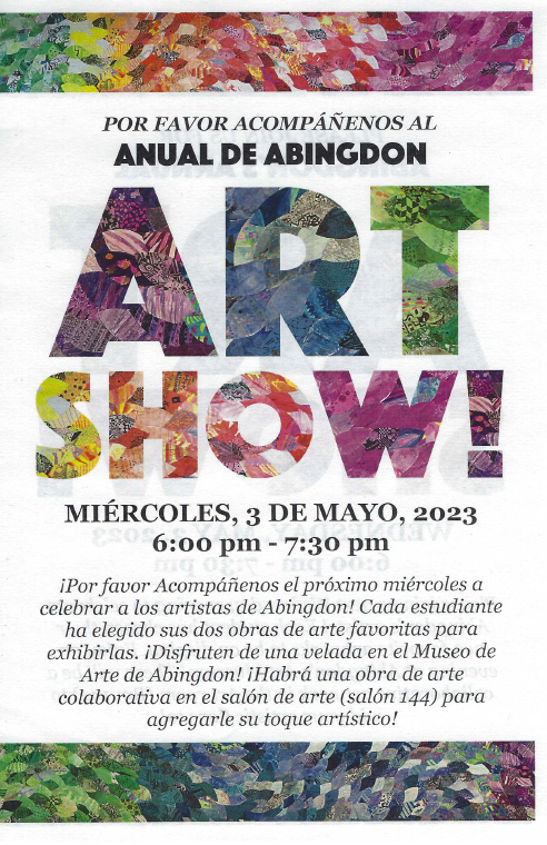Art Show flyer in Spanish