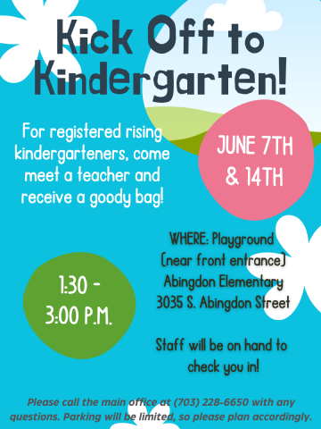 Kick off to Kindergarten flyer