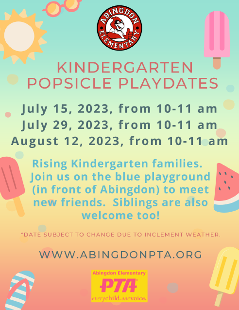 Rising Kindergartener Playdate flyer in English
