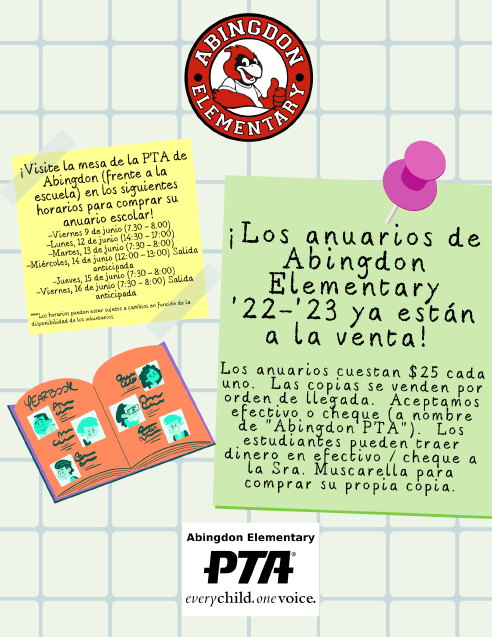 Yearbook sale flyer in Spanish