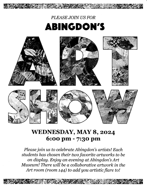 Art Show flyer in English