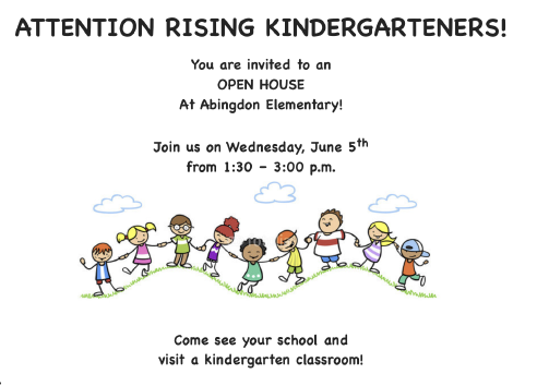 Rising Kindergarten Open House Flyer