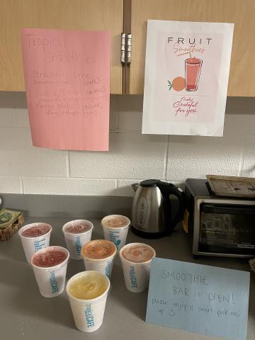 PTA-supplied coffee and snacks for teachers