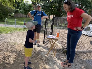Meeting administrators at a Rising Kindergarten Playdate