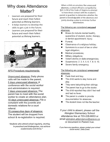 Attendance flyer
