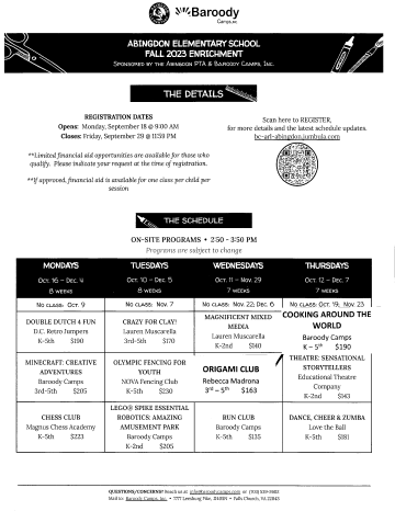 Enrichment flyer