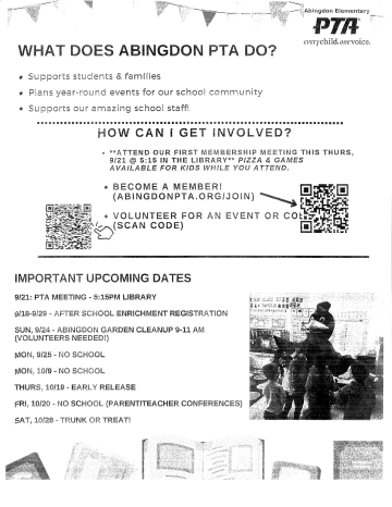 PTA meeting flyer