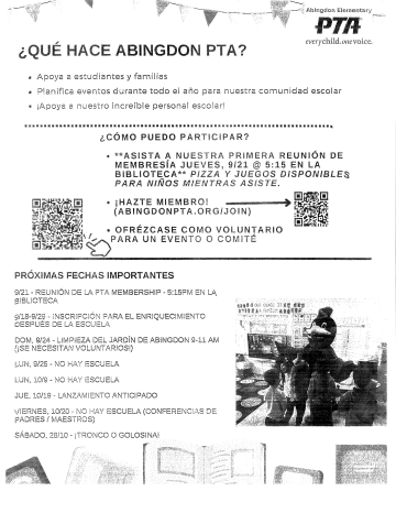 PTA meeting flyer
