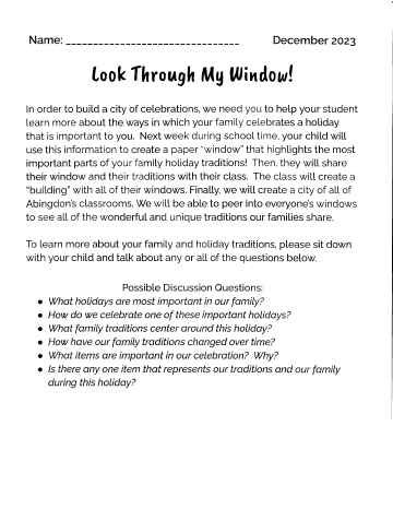 Look Through My Window flyer