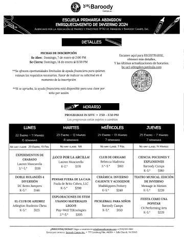 Enrichment flyer