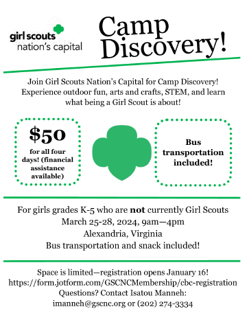 Girl Scout Camp flyer
