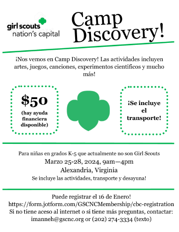 Girl Scout Camp flyer
