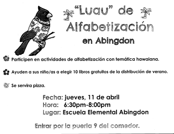 Literacy Luau flyer
